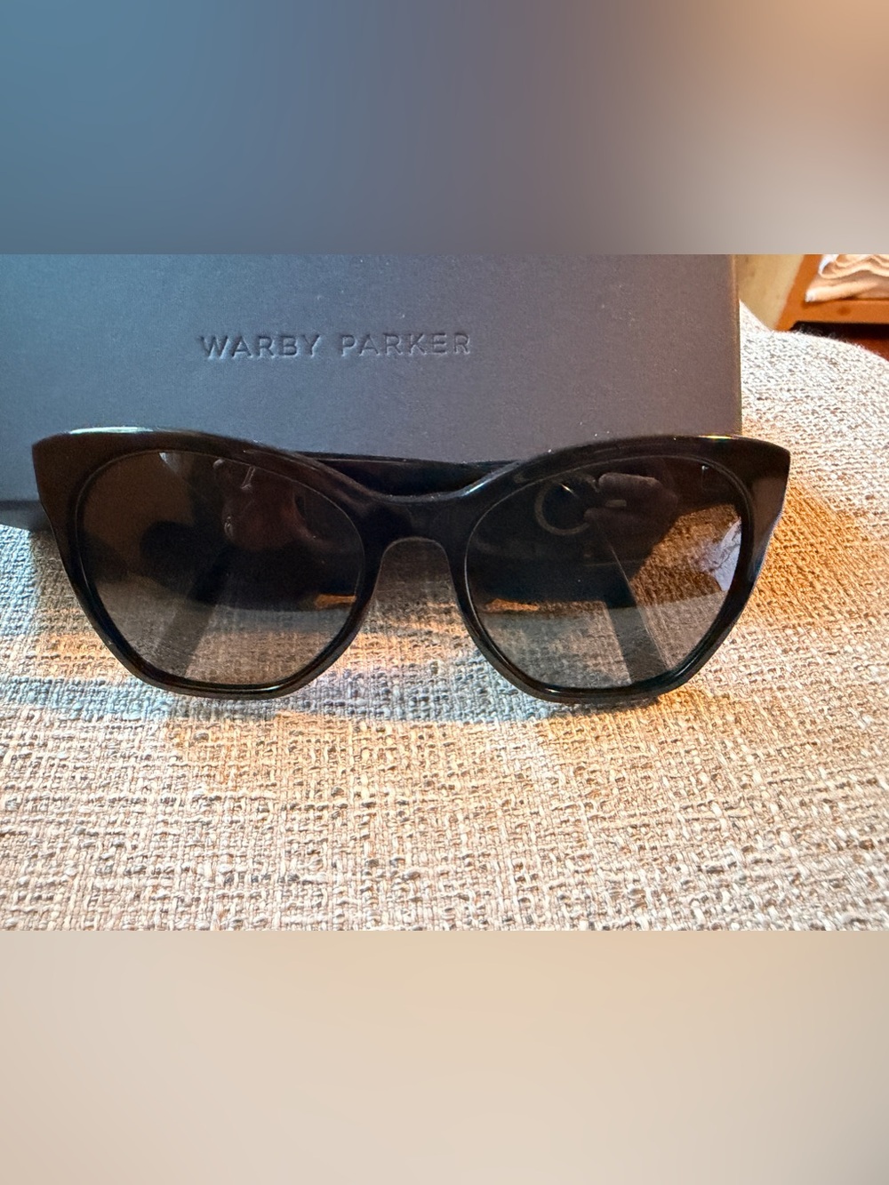 Warby Parker Rhea Jet Black sunglasses non prescription lenses